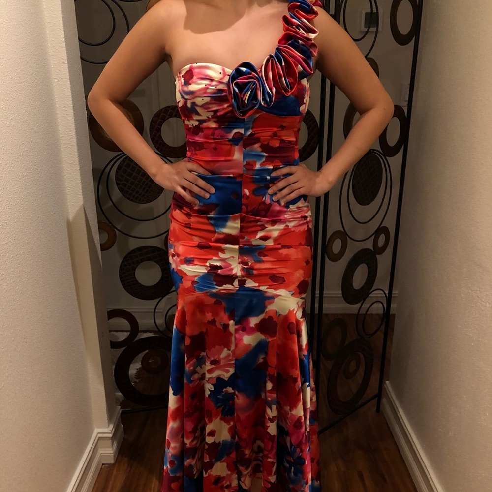 Pink and Blue Mermaid gown.